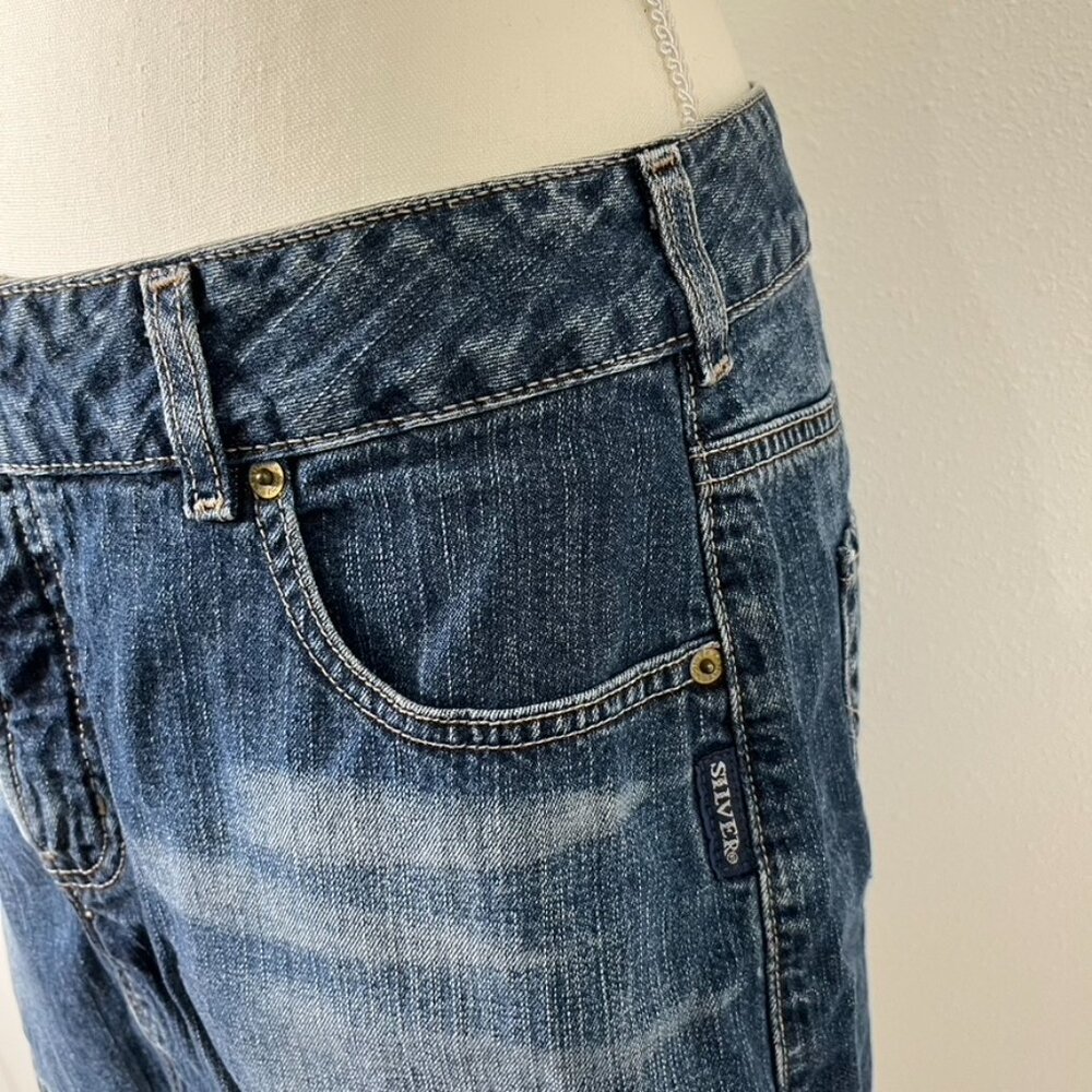 Vintage Y2K Silver‎ Jeans Denim Mini Skirt Canada Medium Wash Womens Size 31 - Picture 3 of 6